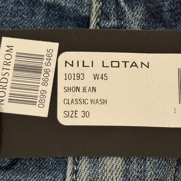 Nili Lotan Shon Denim Cropped Jean Pant Barrel Hi Waist 30 -New W/Tags - Picture 12 of 15